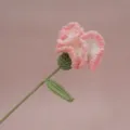 Fiore di garofano rosa all'uncinetto fatto a mano con stelo, grazioso regalo per decorare la casa. - Rosa Sfumato Garofano Singolo Finito