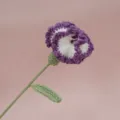 Fiore di garofano all'uncinetto fatto a mano, bouquet floreale artificiale viola bianco. - Viola Sfumato Garofano Singolo Finito