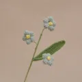 Handmade crochet puff flower branch artificial bouquet for home decor, fresh and versatile. - Fog Blue