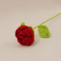 Handmade crochet rose flower knitted wool bouquet romantic gift home decoration accessory item - Red