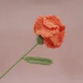 Fiore di garofano all'uncinetto fatto a mano in arancione vivo, decorazione di filato. - Arancione Garofano Singolo Finito