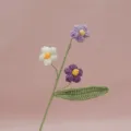 Ramo di fiori puff all'uncinetto fatto a mano bouquet artificiale decorazione casa - viola sfumato