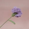 Fiore di garofano viola all'uncinetto fatto a mano stelo singolo regalo in lana. - Viola Chiaro Garofano Singolo Finito