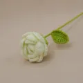 Handmade Crochet White Rose Flower Knitted Simulation Plant DIY Woolen Yarn Bouquet Variant - White