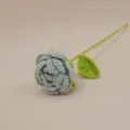 Handmade crochet rose flower finished product knitted wool bouquet for home decor gift. - Fog Blue