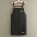 Tablier de cuisine étanche avec poches et broderie arc-en-ciel, tablier de cuisson imperméable. - Noir