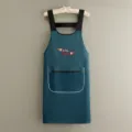 Delantal de cocina impermeable para mujer, ropa de trabajo resistente al aceite - Correa Laminada Dos Conejitos / Verde