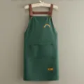 Tablier de cuisine étanche pour femme avec poches et motif arc-en-ciel, imperméable et pratique. - Vert Foncé