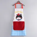 Cute cat kitchen apron with hand towel pocket, canvas cooking apron for women home - Apple Cat Style