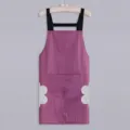 Delantal de cocina impermeable y antiaceite para cocinar, ropa de trabajo elegante. - Delantal de rayas verticales con limpiamanos y tirantes rojo