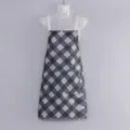 Beau tablier de cuisine imperméable en cuir à carreaux gris pour femme élégant chic - Tablier à Bretelles à Carreaux Noir
