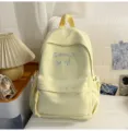 Sac à dos jaune macaron pour femmes avec belle broderie de nœud pour un usage quotidien. - Sac Seul Petit / Jaune