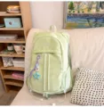 Light green casual sports backpack with large capacity for travel and daily school use. - Rope Star / Green Large
