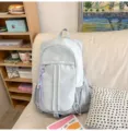 Casual mountain style canvas backpack, candy color large capacity travel daypack for men and women. - Rope Star / Blue Large