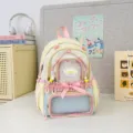 Sac à dos Ita de style japonais avec fenêtre transparente, jolis volants et nœud, tons pastel. - S / Sans Accessoires / Jaune