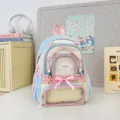 Joli sac à dos de style japonais avec nœud, dentelle et fenêtre transparente pour femmes. - S / Sans Accessoires / Bleu