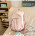 Pink casual sport backpack for women and men, large capacity travel school book bag. - Pink Small