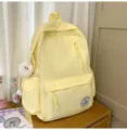 Korean style high-value ins college style backpack for women, lightweight minimalist schoolbag - Long Legged White Fur Ball / Yellow