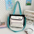 Stylos iaponikou tote tsanta apo kamva me diaphani tsepi gia tous mathites kai foitites. - Shoulder Bag / Μαύρο