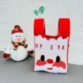 Borsa tote in maglia di Natale simpatico motivo Babbo Natale borsa casual borsa regalo - Bianco e Rosso Happy New Year