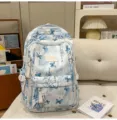 Japanischer Stil süßer Schmetterling Druck Rucksack modische Freizeittasche für Mädchen - Ohne Anhänger / Blau