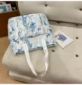Japanischer Stil süße Schmetterlingsdruck Canvas Tragetasche leichter Rucksack Damen - Nur Tragetasche (Ohne Anhänger) / Blau
