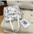 Japanischer Stil Schmetterling Druck Canvas Rucksack Freizeit Student Schulbuchtasche weiss neu - Nur Tragetasche (Ohne Anhänger) / Grau