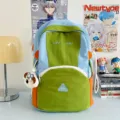 Cute color-block student backpack large capacity casual travel school bag cyan green - Glasses Dog Pendant / L / Green