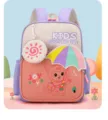 Kids backpack cute cartoon school bag toddler daypack with umbrella decoration pink purple - Watermelon red