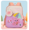 Cute kids backpack with cartoon print, pastel colors, ideal for school and daily use. - Light Purple