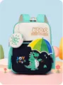 Kinder Dinosaurier Rucksack, süße Cartoon Schultasche in grünem Farbvarianten für Kleinkinder. - Dunkelblau
