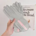 Summer ice silk sun protection full finger gloves for women outdoor driving cycling anti-slip - Light Gray