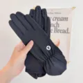 Women's summer ice silk sunscreen gloves, outdoor cycling driving anti-slip touch screen. - One Size / Black