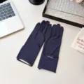 UPF50+ ice silk sun protection gloves for women, summer outdoor UV blocking touch screen design. - One Size / Navy Blue