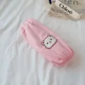 Korean style cute bear fleece warm sleeves for women, winter anti-dirty long arm covers. - Pink