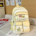 Sac à dos ita transparent mignon à pois jaune et blanc style japonais cartable pour étudiants - Étoile et Os / Jaune