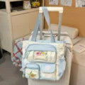 Sac à dos ita transparent de style japonais mignon avec motif à pois et jolies poupées. - Sac de Tutorat Os Étoile / Bleu