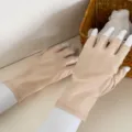 Women half finger sun protection gloves spandex elastic short solid color breathable summer - Half Finger / Nude