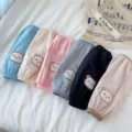Korean style cute bear warm oversleeves winter anti-fouling soft flannel cuff covers for women - Mixed Colors