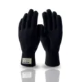 Men's Winter Warm Knit Gloves Thickened Touch Screen Five Finger Thermal Black Gloves - One Size / Black