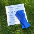 Mujeres invierno cálido guantes de punto color sólido dedo completo térmico azul - Talla única / Azul