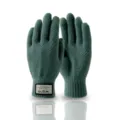 Men's winter warm knit gloves dark green touch screen fashion casual thick fleece cold-proof - One Size / Green