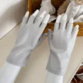 Close-up of breathable half-finger sun protection gloves with high elasticity and comfortable fit. - Half Finger / Light Gray