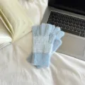 Koreanische flauschige Strick-Fingerspitzenlose Handschuhe Damen Winter Touchscreen. - Einheitsgröße / Blau