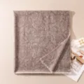 Luxurious cashmere blend scarf shawl with delicate jacquard pattern, soft and warm for winter. - Natural Purple