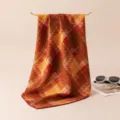 Pañuelo cuadrado de cuadros vintage para mujer otoño invierno bufanda elegante moda - Cuadros Naranja
