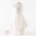 Mascarilla de protección solar facial de seda de morera ajustable UV color blanco variante. - Talla Única (Ajustable) / Blanco