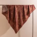 Burgundy paisley double-sided silk wool square scarf, winter warm neck accessory. - Paisley Red Brown Camel