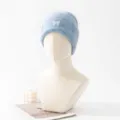 Gorro de punto suave con lazo plateado, gorro de invierno cálido y bonito azul para mujer - Talla única / Azul