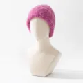 Gorro de punto grueso para invierno, sombrero rosa abrigado pullover, estilo casual simple. - Talla única / Rosa rojo